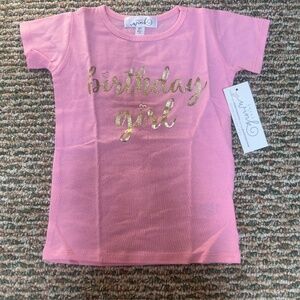 NEW Sweet Wink Girls Gold and Pink BIRTHDAY GIRL Shirt - 18-24 months